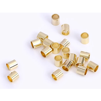 High Quality Cylindrical Tube Crimp End Bead For Jewellery Making Supplies Wholesale 14K/18K Gold Plated 2mm Tube Crimp Beads