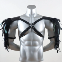 Fashion Men Jacket Feather Shrug Shawl Punk Cape Cloak Outerwear Party Christmas Gift Halloween Cosplay Vampire Costume Prop