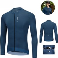 X-TIGER Men's Cycling Jersey Autumn Three Pocket Reflective Cycling Jacket Sport Mountain Bike Shirt Ciclismo Long Sleeve