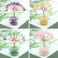 AliExpress NONE Lucky Mini Tree Natural Crystal Wire Winding Amethyst Citrine Gravel Home Office Feng Shui Decoration Crafts Money Trees Gifts