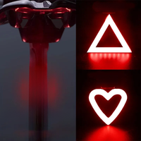 BUCKLOS Bicycle Light Heart Shape Bike Rear Lamp Waterproof USB Rechargeable Led Bike Taillight Flash Rear Lights for Mtb Bike