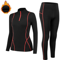 Thermal Underwear Women Mock-neck Sets Thin Fleece Fitness Shapewear Elastic Winter Female Clothing Undershirts and Underpants