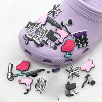 1/12pcs PVC Beautiful Hairs Shoe Charms for Women Gilrs Hairclip Shoe Decorations Pins Sandals Accessories Clog Buckles Gifts