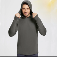AliExpress NONE Men's Hoodie Sun Protection UPF50+ T-Shirt Long Sleeve Cycling Shirt Hooded Quick Drying Breathable Sunscreen UV Fishing Shirts