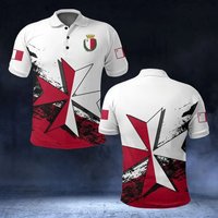 Malta Flag & Coat of Arms Customized Polo Shirts Summer Casual Streetwear Men's Fashion Loose Jersey Plus Size Sportswear