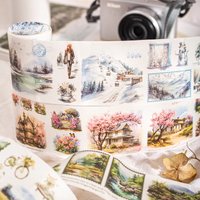 AliExpress JIANQI 60mm*2m Vintage Washi Tapes 38cm Cycle DIY Scrapbooking Decor Junk Journal Collage Stationery Craft Tapes