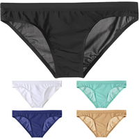 Men's Sexy Underwear Low Waist Ice Silk Men Briefs Translucent Bikini Skinny Breathable Briefs Man Srting Man Underpants