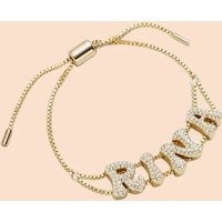 Sparkling Zircon Custom Name Bracelet 3D Bubble Letter Personalized Name Bracelet DIY 26 Initial Letter Bracelets Jewelry 2025
