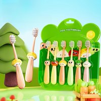 6pcs Cartoon vegetable children's toothbrush gently cleans the mouth for children aged 3-12