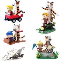 Moc Calvined and Hobbes Building Blocks Classic Comic Book Figure DIY Model Bricks Children Educational Toys Collect gifts