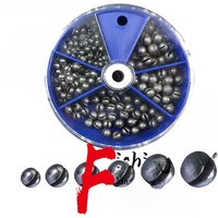WALK FISH 205/106PCS Fishing Open Bite Lead Set Lead Sinking Split Shots Fishing Sinkers Drop Biting Round Plumb Bob Auxiliary