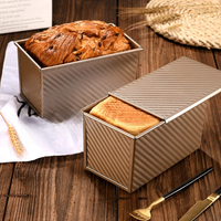 Rectangular Bread Mold with Cover Bread Baking Tray Cake Toast Non-Stick Toast Box with Lid Aluminized Steel Kitchen Accessory