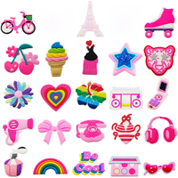 AliExpress Iori Yagami Cute Pink Bow Bicycle Rainbow Shoe Charms for Crocs Accessories Clogs Bubble Slides Shoe DIY Decoration Buckle Charms Party Gift
