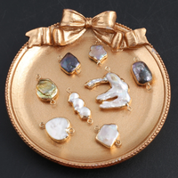 Randomly 5 Pieces High-quality Natural Pearl Colorful Baroque Jewelry Connectors for Jewelry Making DIY Necklace Accessories