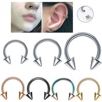 1PC Titanium 16G Septum Horseshoe Ring Nose Circular Barbell Ring Cartilage Eyebrow Lip Piercing Body Jewelry 6mm/8mm/10mm