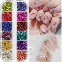 AliExpress MAFANAILS 12 Grids Colorful Glass Gravel Nail Art Decorations Gold&silver Irregular Fragments Nail Jewelry Rhinestones DIY Manicure Parts