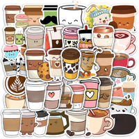 AliExpress NONE 10/25/50PCS Leisure Kawaii Vintage Tea Coffee Stickers DIY Skateboard Laptop Luggage Cup Bike Motorcycle Phone PVC Waterproof