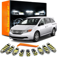 ZITWO 16Pcs Car LED Bulb Interior Indoor Light Kit For Honda Odyssey 2011 2012 2013 2014 2015 2016 2017 Dome Plate Trunk Lamp