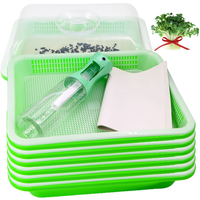 Germination Box Seedling Trays Kit with Transparent Cover Nursery Seedling Starters Potting Container Seeding Paper Spray Bottle