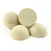 Split Wood Ball Dia 10mm - 90mm Wooden Primary Color Half Ball Wooden Decoration DIY Home Painted Hemisphere