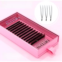 DIYDAY U-shaped Eyelash Extension Easy to Apply 3D Volume False Lashes Natural Wispy U YY Shape Faux Mink Eyelashes for Makeup