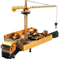 Alloy Construction Truck Vehicle Toys Include Container Crane Excavator Trucks Cement Mixer Cars Toy For Children Birthday Gifts