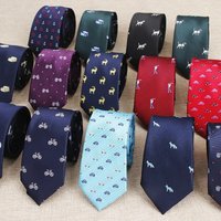 AliExpress NONE New Design Animal Tie For Men Polyester Woven Necktie Bicycle Car Monkey Dog Balloon Jacquard Fashion Party Wedding Gravata Ties