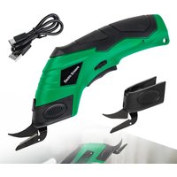 4V Electric Scissors, Home USB Charging, Cordless Sewing Scissors DIY leather / Fabric / Cardboard Cutting Tools, Two Blades