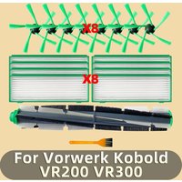Compatible For Vorwerk Kobold VR200 VR300 Vacuum Cleaner Replacement Kit Spare Main Roller Brush Spin Brush Hepa Filter Package