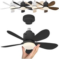 Socket LED Fan Light with Remote 52.5cm 4 Speed Socket Ceiling Fan with Lighting Light Bulb Fan for Bedroom Home, E26/E27 Base