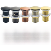 Bathroom Pop Up Drain Short Sink Waste Stopper Valve 8 Colors Washbasin Water Head Leaking Stopper Set Click Clack