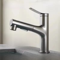 Pull-out bathroom faucet hot and cold water outlet bathroom sink faucet three-mode outlet sink faucet