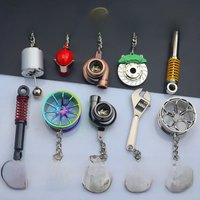 Creative Mini Gear Head Keychain Speed Gearbox Keyring for Car Key Turbo Hub Brake Disc Pendant Shock Absorber Keys Holder Chain