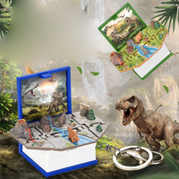 3D Folding Pop up Book Keychain Basketball Book Keychain Castle Ship Dinosaur Space Puzzle Pendant