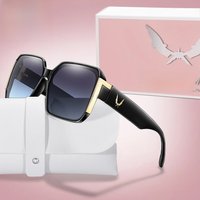 AliExpress NONE Fashion Cycling Sunglasses for Women Casual Square Shades with UV Protection for Outdoor Fishing, Driving, Golf, Travel With Box