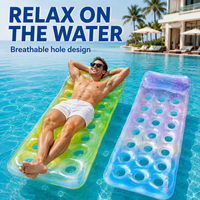 1PC Inflatable Pool Floats Lounger, 170x70cm Air Mattress Breathable Hole, Floating Mat Portable Water Swim Bed