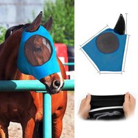 Breathable Horse Mask Summer Goggles Mosquito Ears Comfortable Fit with UVProtection Mesh Horse Fly Mask Equestrian Supplies