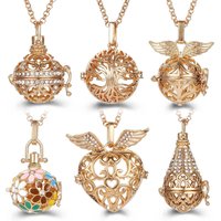 Mexico Chime Angel Wings Caller Locket Necklace Vintage Pregnant Woman Tree Of Life Necklace Aromatherapy Oil Diffuser Jewelry