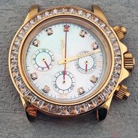 VK63 diamond bezel 40mm 316L stainless steel sapphire glass case with 10BAR waterproof suitable for VK63 movement