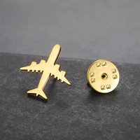 Lucktune Vintage Airplane Brooch Pin Plane Stainless Steel Adjustable Aviation Jewelry Pilot Gift Travel Accessory Everyday Wear