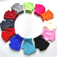 AliExpress NONE Knitted Stretch Half Finger Fingerless Gloves Men And Women 1Pair Winter Outdoor Sport Cycling Wrist Warm Working Gloves Unisex