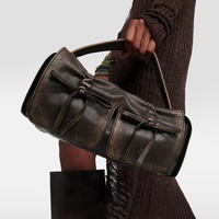 AliExpress Annmouler Luxury Designer Handbags And Purses Moto & Bike Drawstring Bow Bags For Women 2024 New In Vintage Pleated Shoulder Crossbody