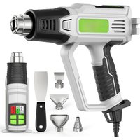 Hot Air Gun with LCD 12 Variable Temperatures Adjustable 120℉- 1110℉ Heat Gun 1500W/2000W High Power with 5 Accessories