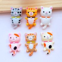 12Pcs New Cute Little Cat Series Flat Back Cabochon Scrapbooking Hair Bow Center Embellishments DIY Accessories