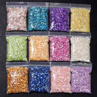 AliExpress RISYF 3-5MM Colorful Natural Aurora Shell Chips 20/50G No Hole Dyed Shells Gravel Fit Nail Diy Home Aquarium Decoration Crafts