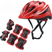 AliExpress 7Pcs Kids Helmet Knee Pad Set,Adjustable Knee and Elbow Pads Kids Wrist Guards for Bike Cycling Roller Skateboard Protective