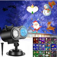 Halloween Christmas Projector Lights Outdoor, 2-in-1 Moving Pattern Landscape Lights,HD Effects Projection Light for Xmas Decor