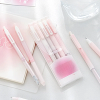 5pcs RosyPosy Powder Blusher Gel Pen Girl's Heart Press Pen Cheap Kawaii Stationery Office Accessories Pens for Writing
