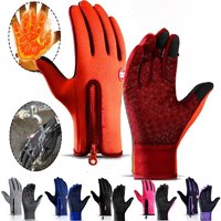 AliExpress Men Women Cycling Winter Warm Sport Gloves Touchscreen Outdoor Fishing Splash-proof Skiing Snowboard Nonslip Zipper Gloves