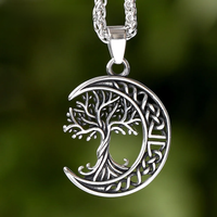 2024 New Creative Design Stainless Steel Viking Moon Tree of Life Pendant Celtic Knot Pendant For Men Fashion Jewelry